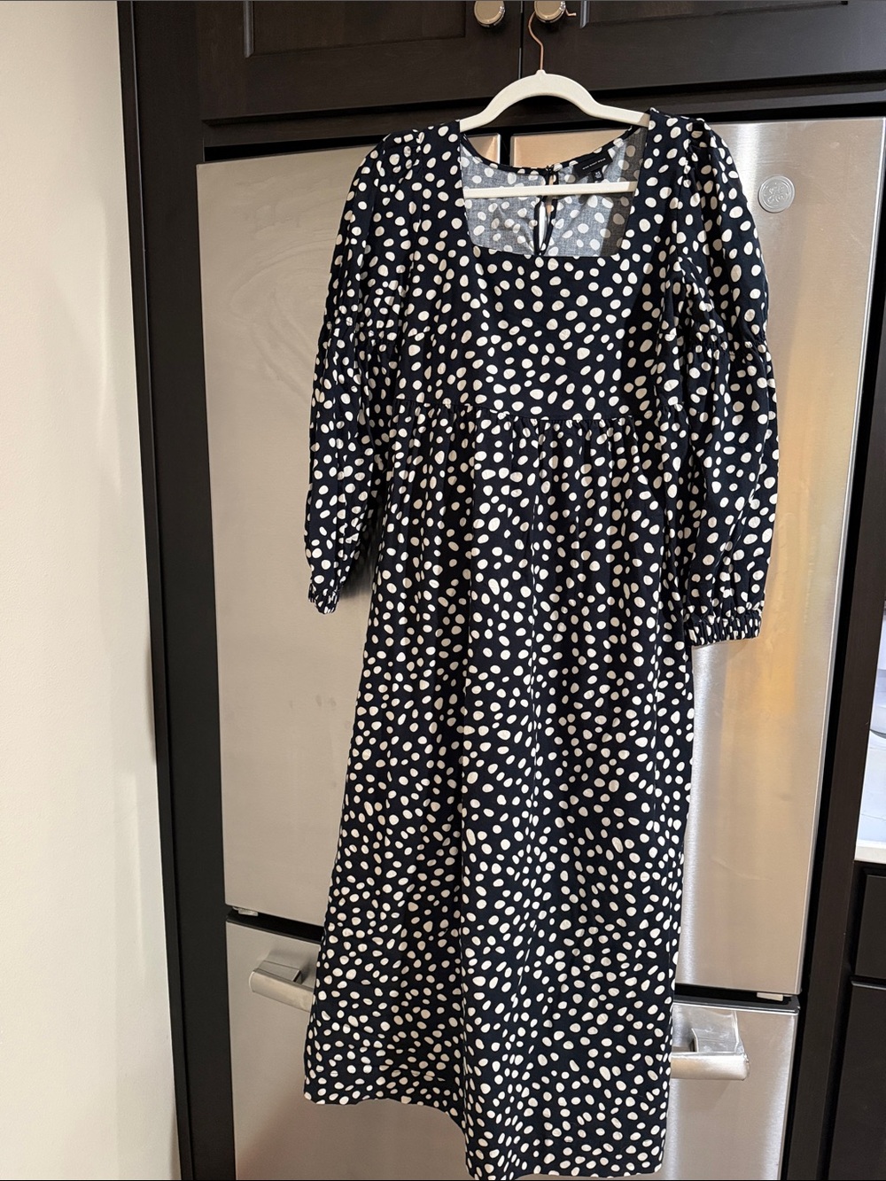 Who What Wear Black and White Polka Dot Maxi Dress